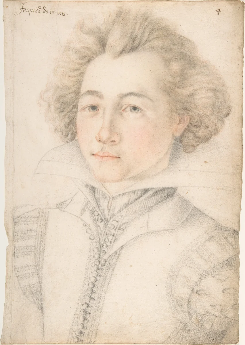 Portrait of Jacques d'O by anonymous, drawing, 1500-1600