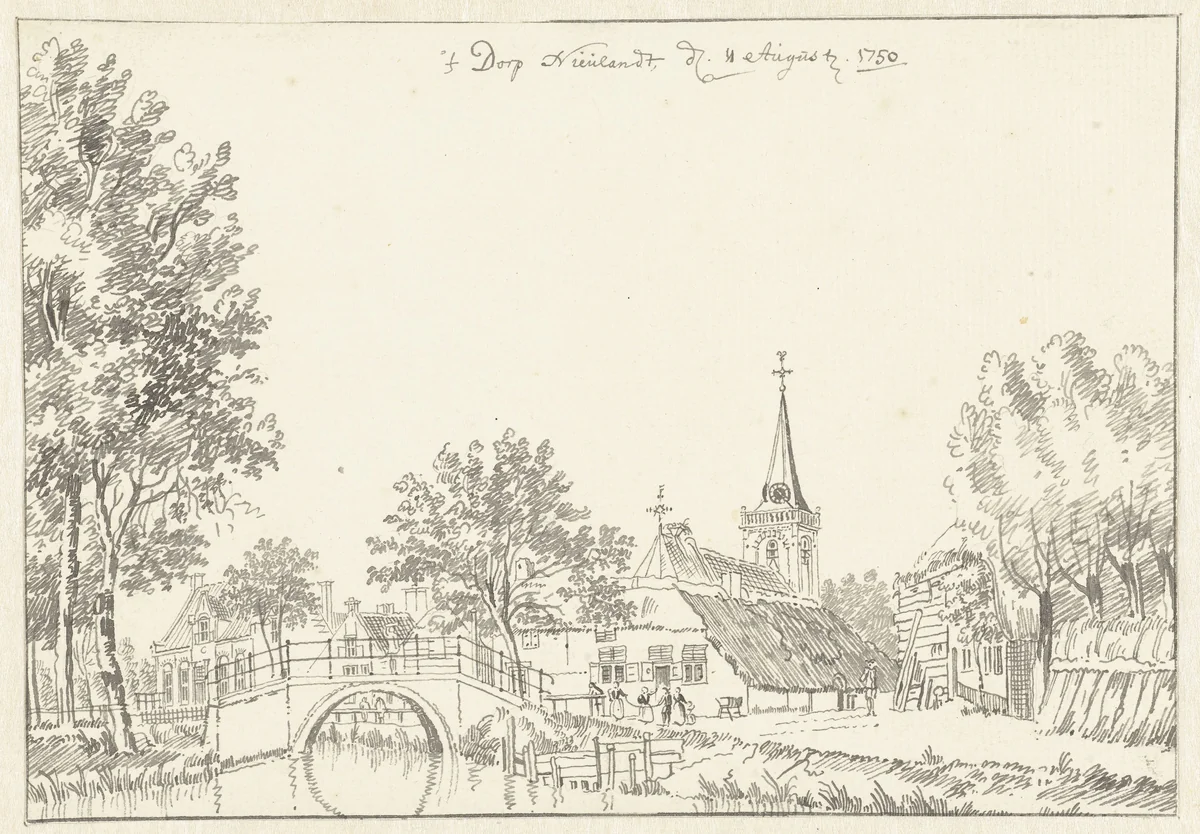Gezicht te Nieuwland by Jan de Beijer, drawing, 1750