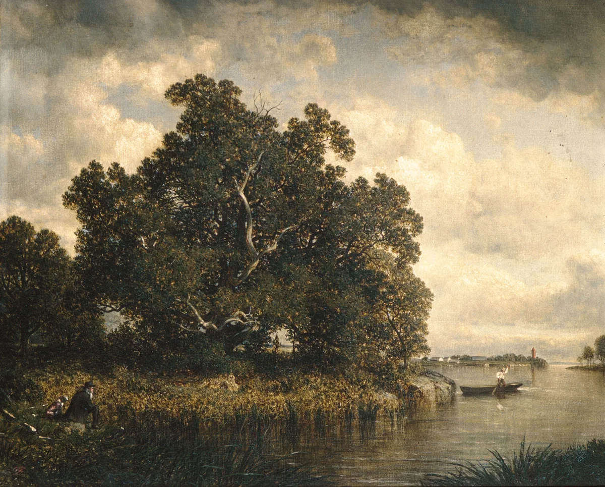 Bayside, New Rochelle, New York by David Johnson, artwork, 1886