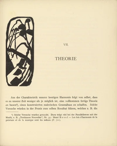 Vignette next to "Theory" ("Theorie") (headpiece, page 81) from Über das Geistige in der Kunst (Concerning the Spiritual in Art) by Wassily Kandinsky, illustrated book, 1911