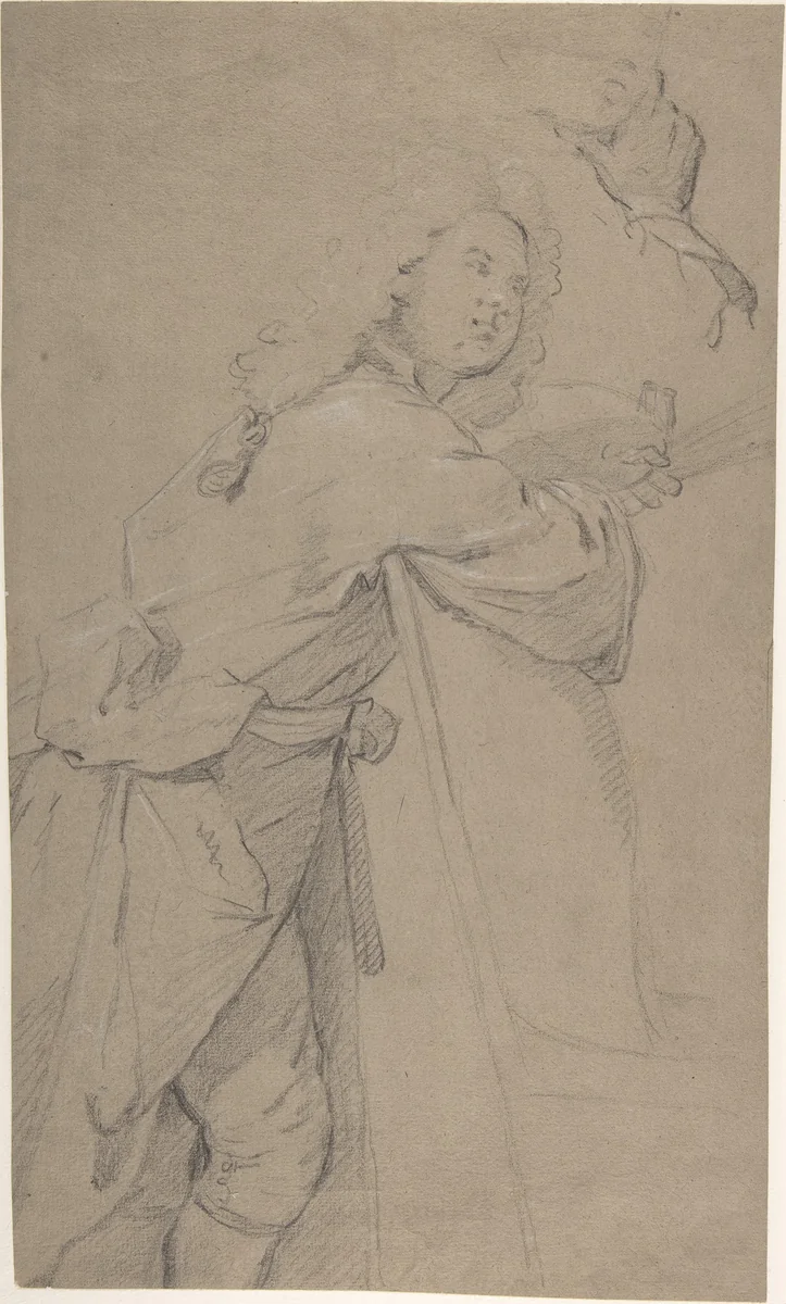 Self-Portrait by Jean-Marc Nattier, drawing, 1725-1735