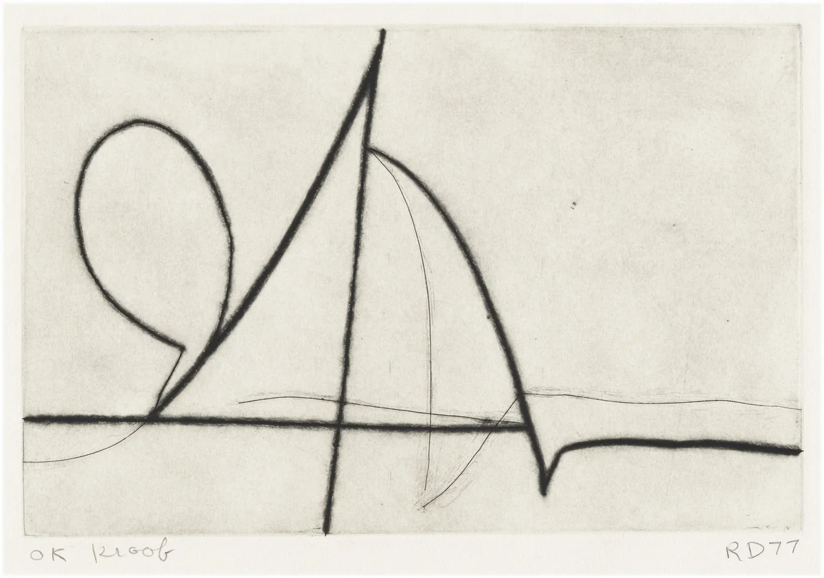 #5 from Nine Drypoints and Etchings by Richard Diebenkorn, portfolio, 1977