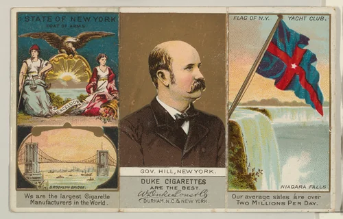 Governor Hill, New York, from "Governors, Arms, Etc." series (N133-2), issued by Duke Sons & Co. by W. Duke, Sons & Co., print, 1885-1892