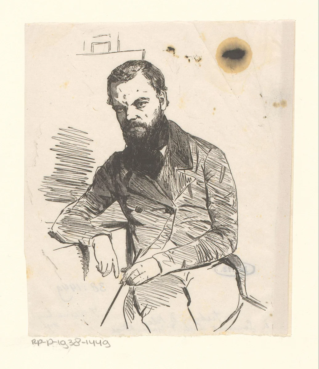 Portret van Jan Weissenbruch by Isaac Weissenbruch, print, 1840-1912