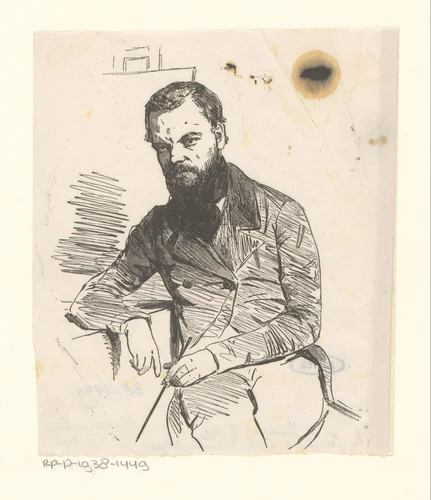 Portret van Jan Weissenbruch by Isaac Weissenbruch, print, 1840-1912