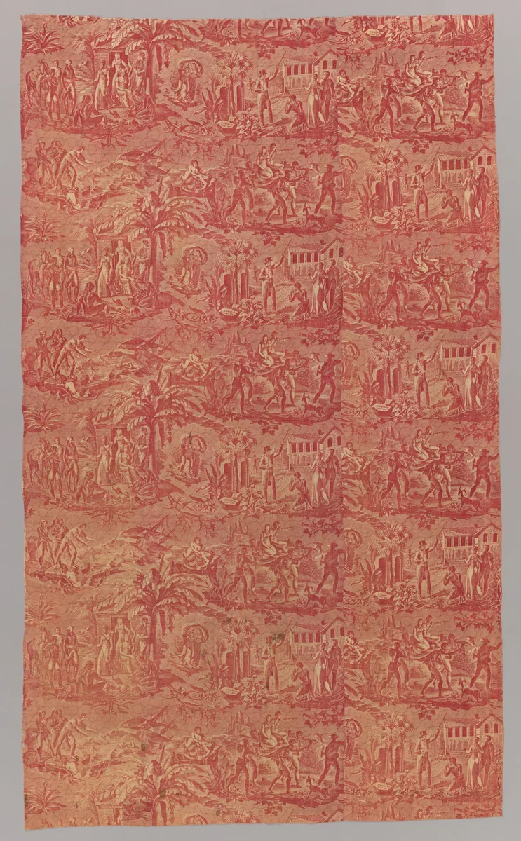 “Paul and Virginie” Furnishing Fabric by Bernardin de Saint-Pierre, textile, 1800-1810