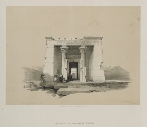 Egypt and Nubia, Volume II: Temple of Dandour, Nubia by Louis Haghe, print, 1848