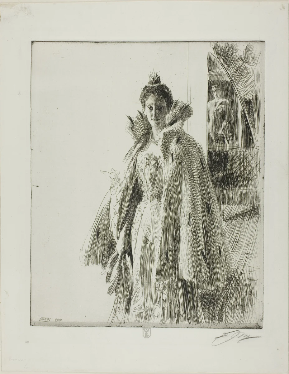 H. R. H. Princess Ingeborg of Sweden I by Anders Zorn, print, 1900