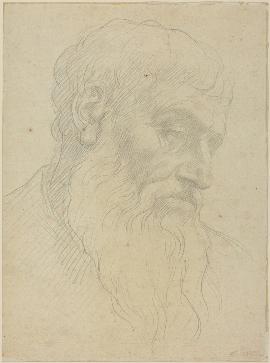 Study of a Head by Alphonse Legros, drawing, 1837-1911