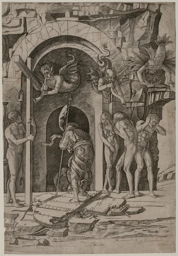 Descent into Limbo by Giovanni Antonio da Brescia, print, 1490-1500