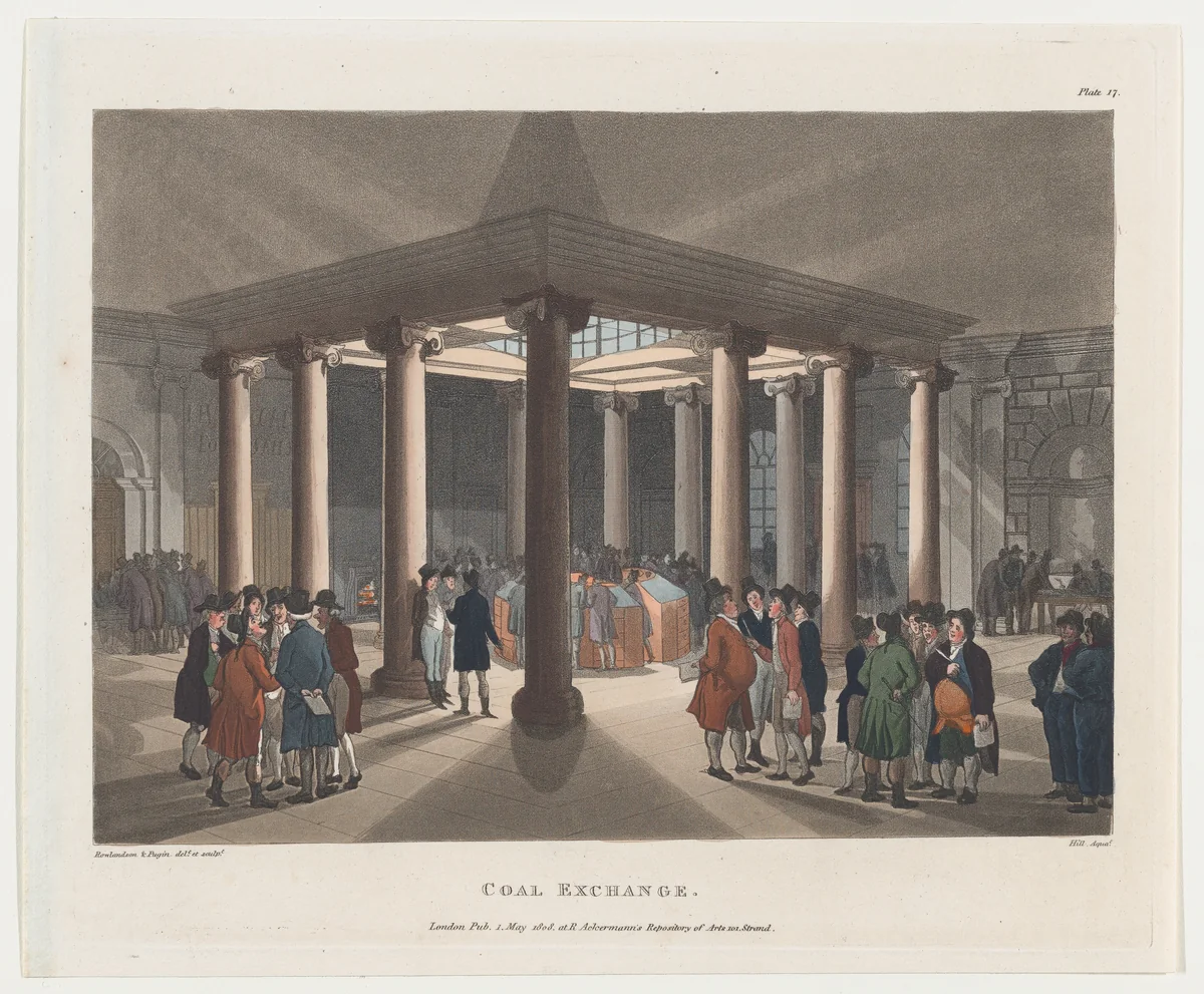 Coal Exchange by Thomas Rowlandson, print, 1808