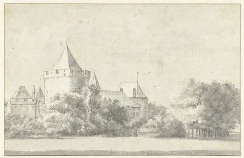 View of Abcoude, Seen from the North by anonymous, drawing, 1646-1647