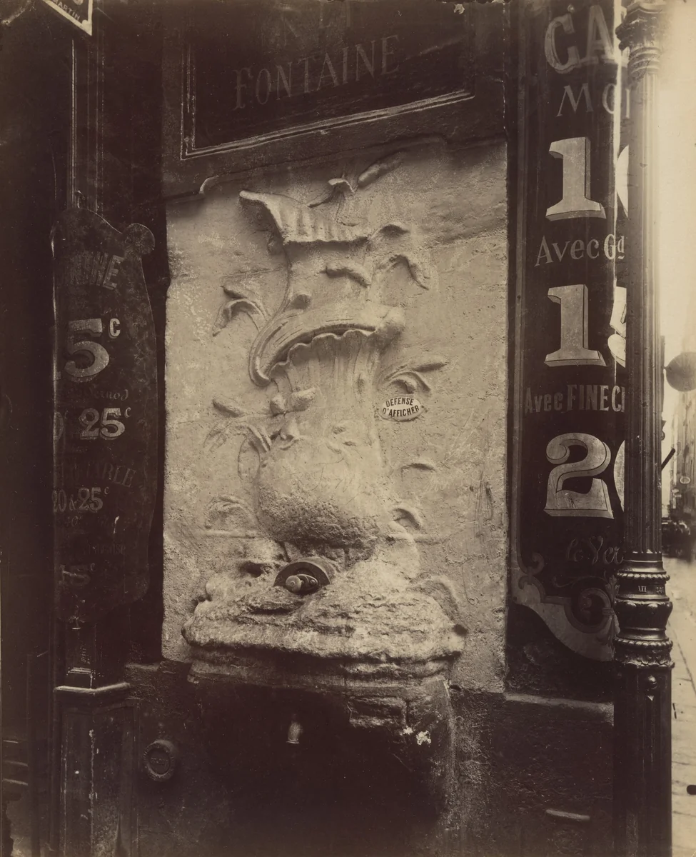 Fontaine Maubuée, rue Saint-Martin 122 by Eugène Atget, photograph, 1900