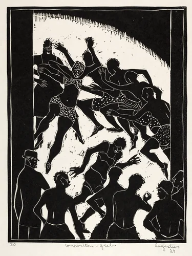 Composition - Globe by Augustus Peck, print, 1929