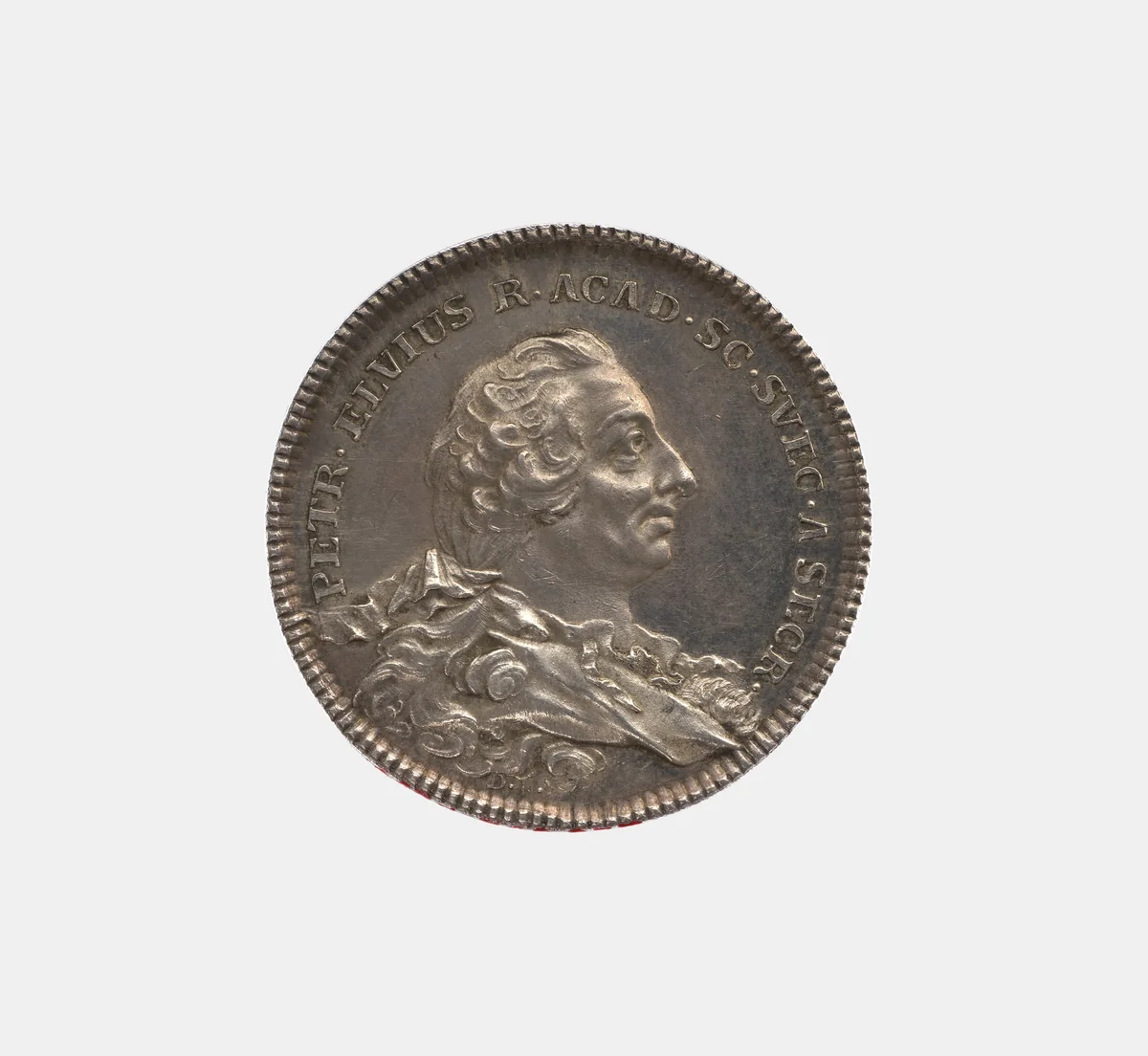 Pehr Elvius, Secretary of the Uppsala Royal Scientific Academy (1710–1749) by Daniel Fehrman, metalwork, 1744-1754