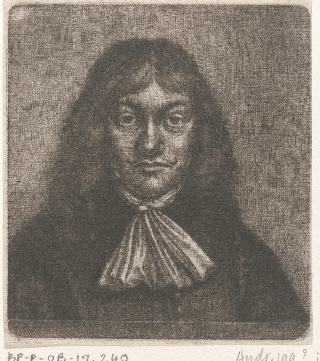 Zelfportret van Johann Friedrich Leonard by Johann Friedrich Leonard, print, 1648-1680