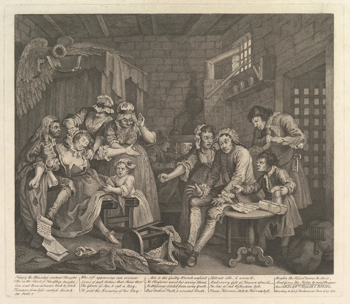A Rake's Progress, Plate 7 by William Hogarth, print, 1735