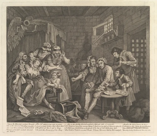 A Rake's Progress, Plate 7 by William Hogarth, print, 1735