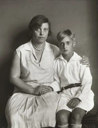 Mother and Son [Lou Straus-Ernst with son Jimmy] by August Sander, photograph, 1928