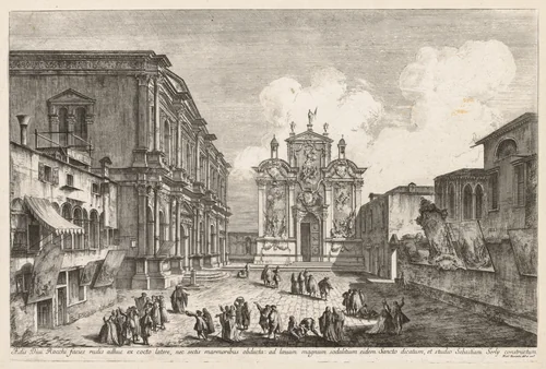 Views of Venice: Campo S. Rocco by Michele Marieschi, print, 1741