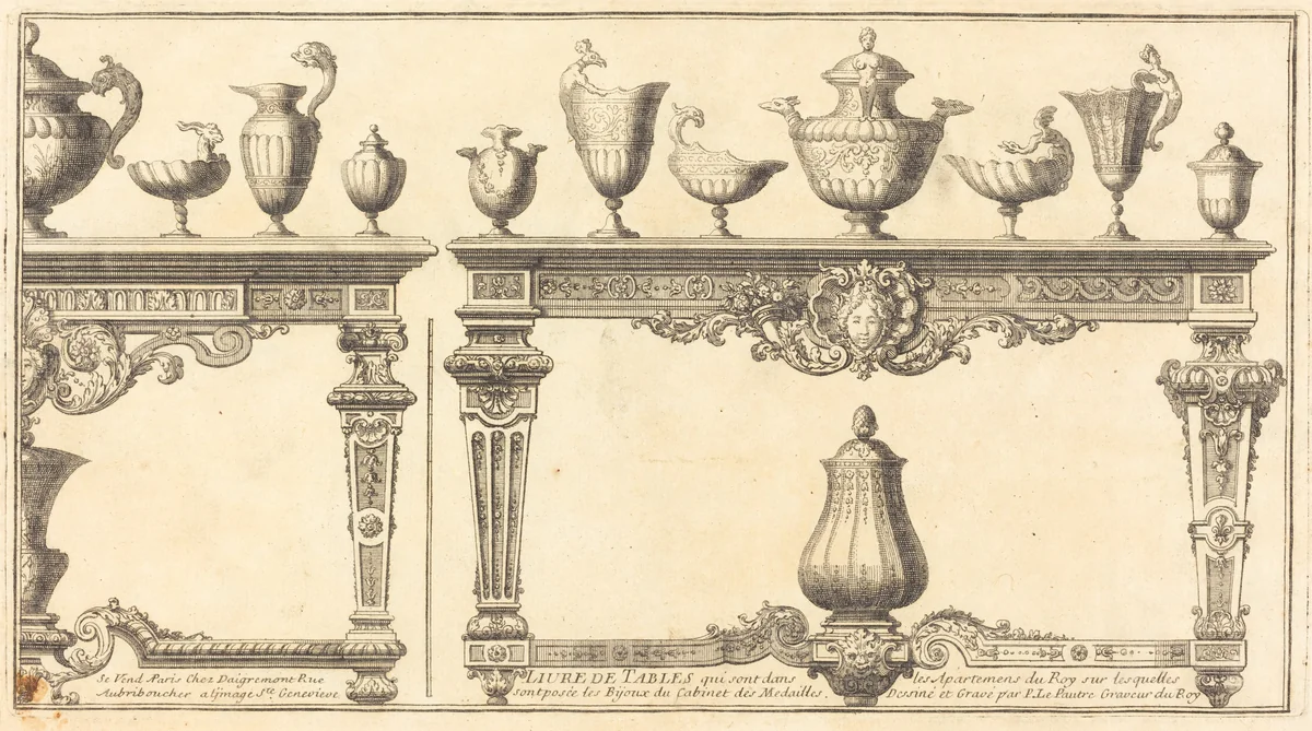 Livre de Tables by Pierre Lepautre, print, 1660-1744