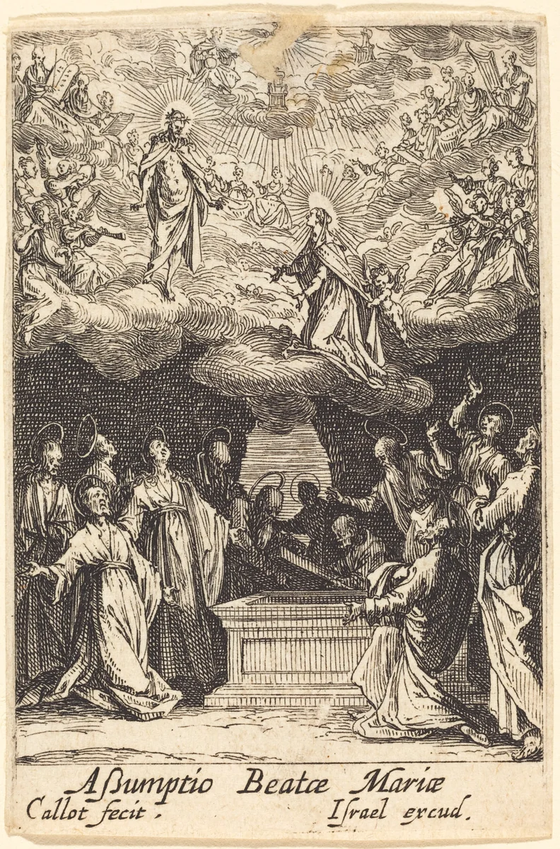 The Assumption of the Virgin by Jacques Callot, print, 1628-1638