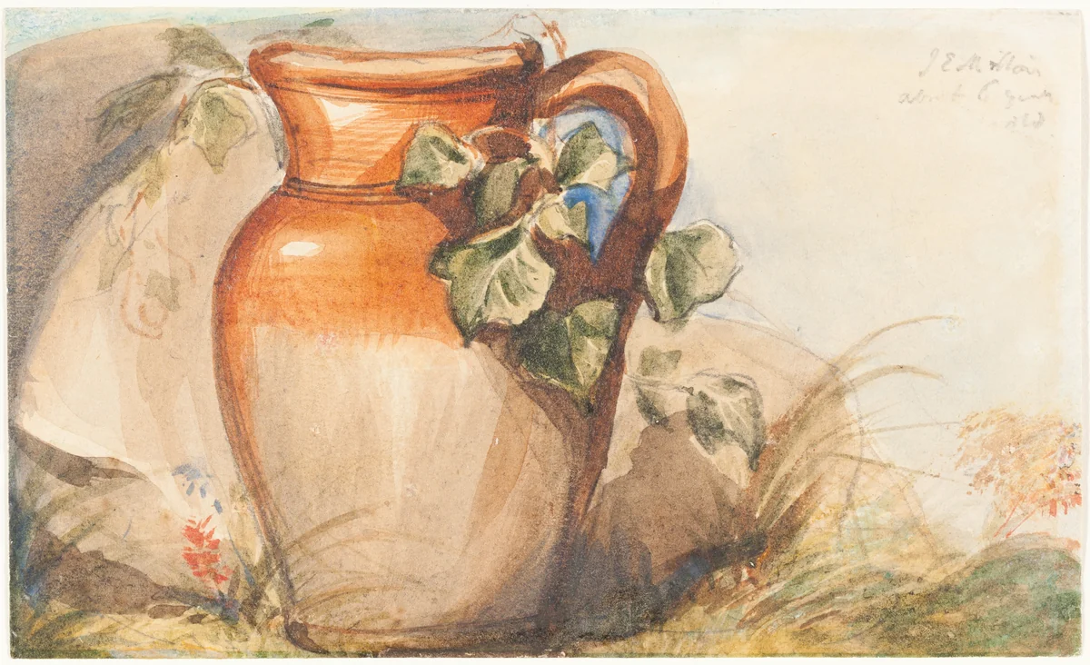 Study of a Pottery Jug [recto] by John Everett Millais, drawing, 1842