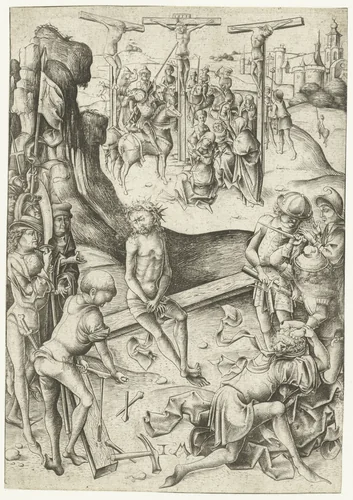 De kruisiging by Unknown, print, 1455-1503