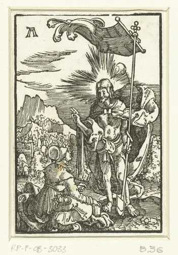 Christus verschijnt aan Maria Magdalena (Noli me tangere) by Unknown, print, 1506-1538