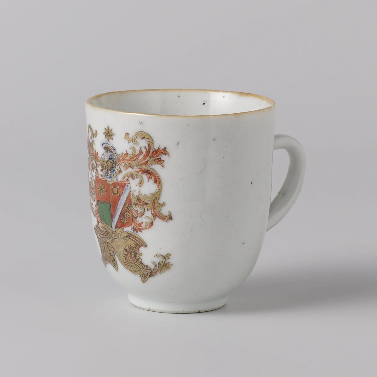 Cup with handle with the arms of the De Heere van Holy family by anonymous, other, 1760-1765