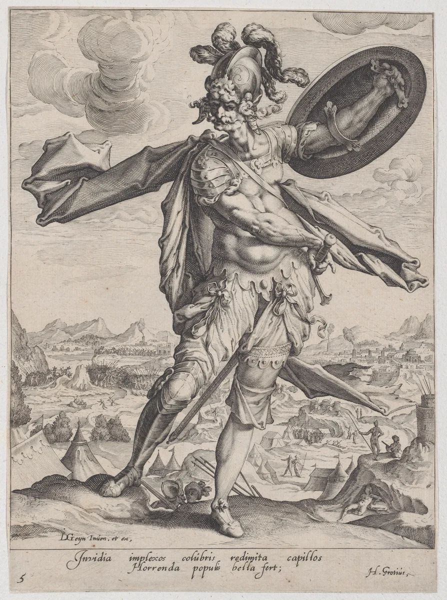 War, from "Virtues and Vices" by Zacharias Dolendo, print, 1596-1597