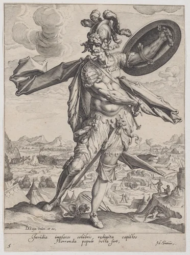 War, from "Virtues and Vices" by Zacharias Dolendo, print, 1596-1597