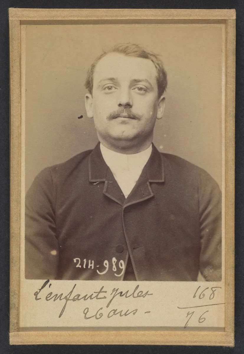 Lenfant. Émile, Jules. 26 ans, né à Choisy-le-Roi (Seine). Modeleur. Anarchiste. 2/3/94. by Alphonse Bertillon, photograph, 1894