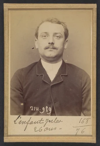 Lenfant. Émile, Jules. 26 ans, né à Choisy-le-Roi (Seine). Modeleur. Anarchiste. 2/3/94. by Alphonse Bertillon, photograph, 1894