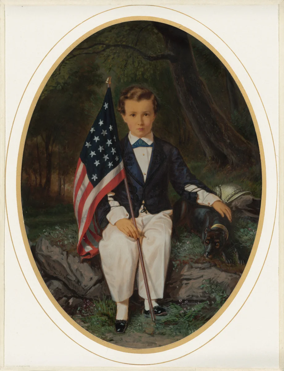 Portrait of a Boy Holding a Flag by Frederick August Wenderoth, photograph, 1859