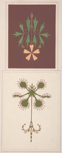 Two design drawings by Christopher Dresser, drawing, 1878-1888