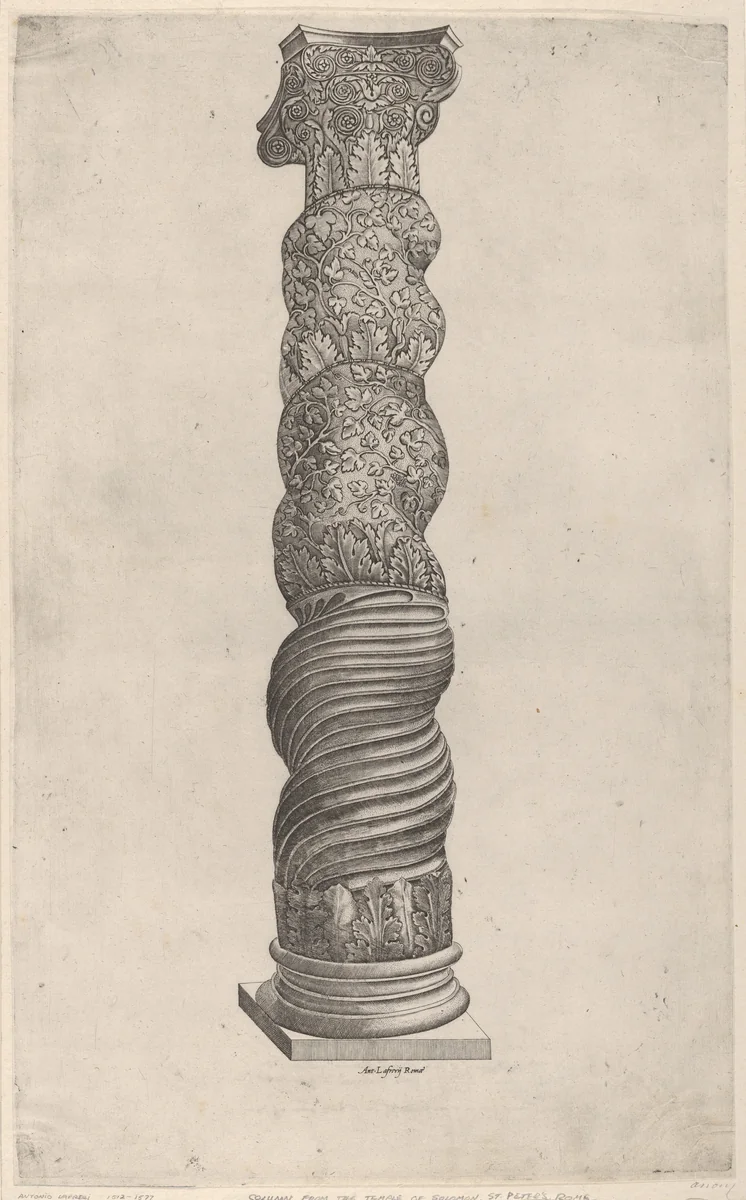 Winding Column from Saint Peter's, Rome by anonymous, print, 1540-1600