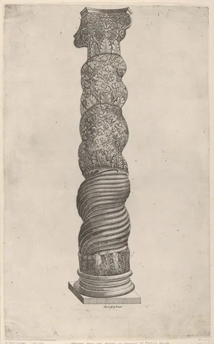 Winding Column from Saint Peter's, Rome by anonymous, print, 1540-1600