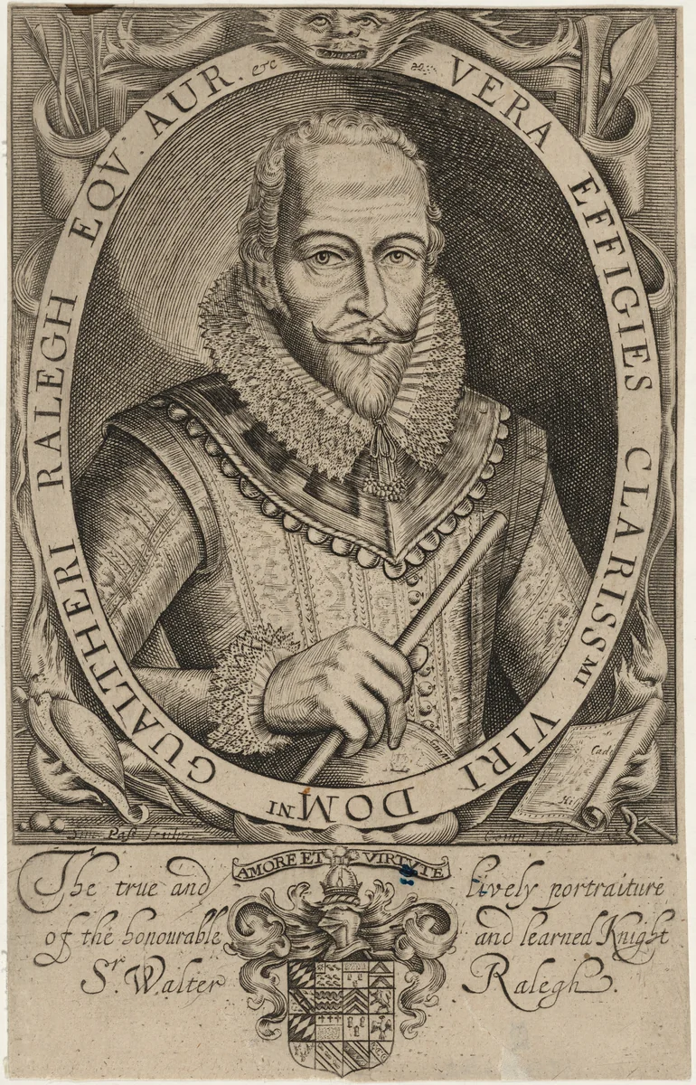 Sir Walter Raleigh by Simon van de Passe, print, 1595-1647