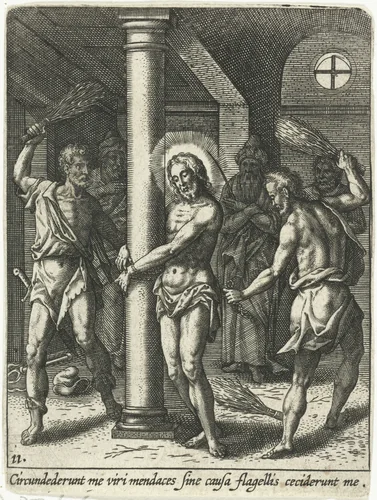 Geseling van Christus by Adriaen Collaert, print, 1570-1618