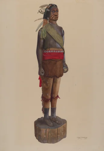 Cigar Store Indian by Chris Makrenos, index of american design, 1937