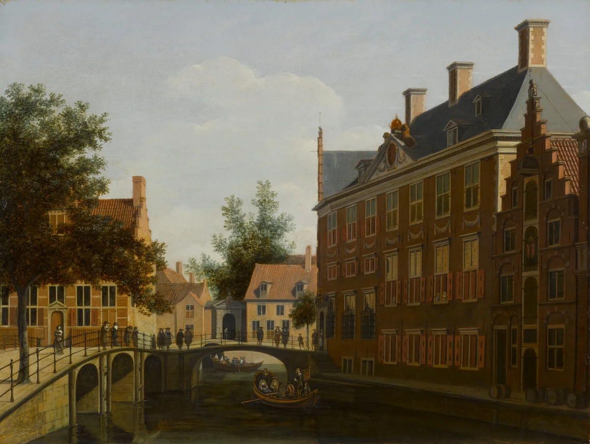 The Oude Zijds Herenlogement (Gentlemen's Hotel) in Amsterdam by Gerrit Berckheyde, painting, 1660-1680
