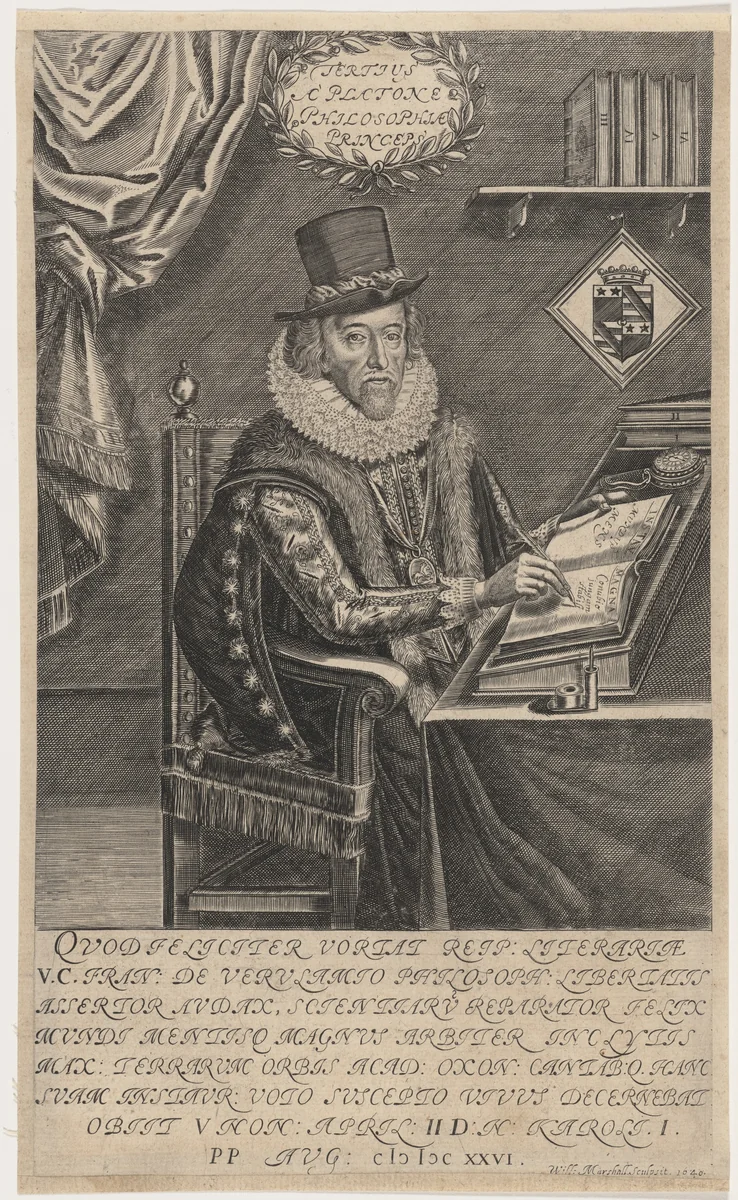 Francis Bacon by William Marshall, print, 1640