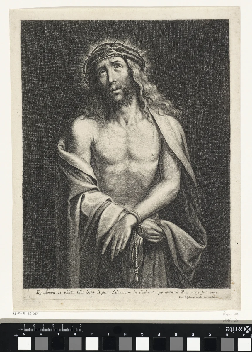 Christus als Man van Smarten by Lucas Vorsterman, print, 1619-1675