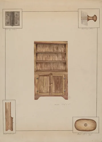 Tewer or Cupboard by Sarah F. Williams, index of american design, 1938