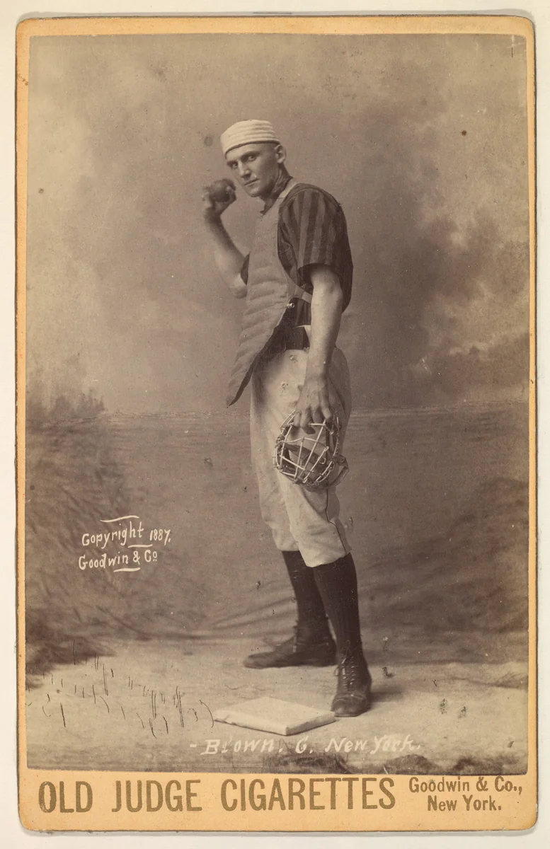 Brown, Catcher, New York, from the series Old Judge Cigarettes by Goodwin & Company, photograph, 1887