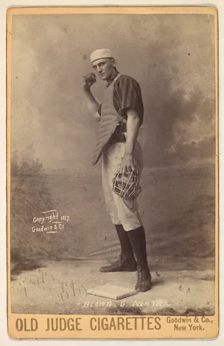Brown, Catcher, New York, from the series Old Judge Cigarettes by Goodwin & Company, photograph, 1887