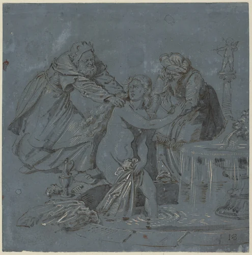 Susanna and the Elders by Sebald Beham, drawing, 1500-1550