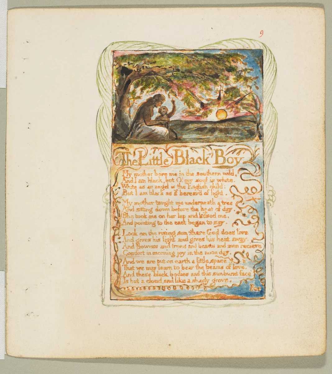 Songs of Innocence: The Little Black Boy by William Blake, print, 1789-1825