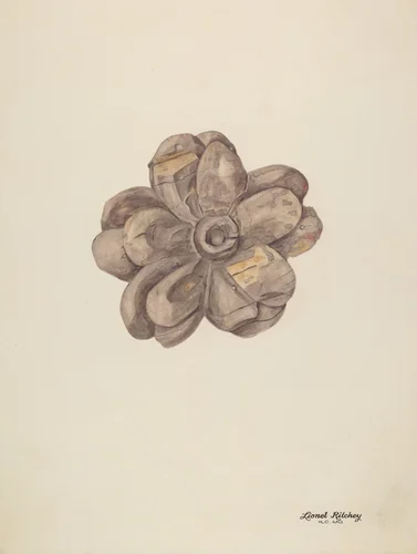 Wood Carving - Flower by Lionel Ritchey, index of american design, 1939